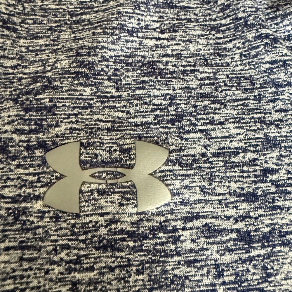 Under Armour Mens 2XL HeatGear Quarter Zip Pullover Blue Heather Space Dye Shirt - Picture 5 of 9
